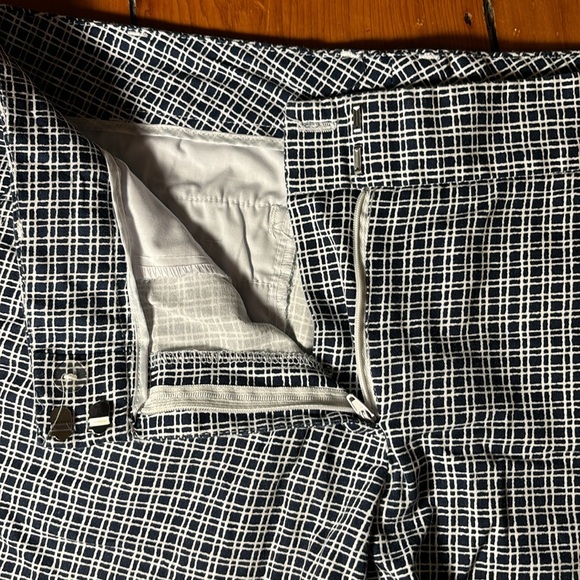 Crosshatched navy and white shorts, size 12 - Picture 3 of 5